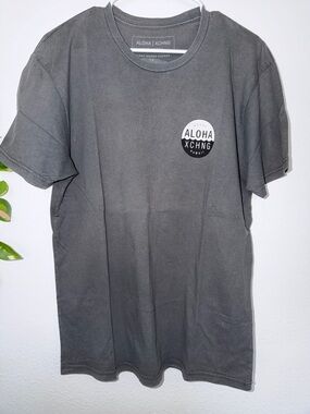 ALOHA XCHNG Gray Logo Tee